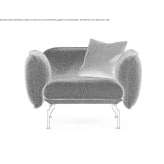 Fabric armchair with removable cover and armrests Mervans