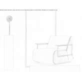 Modular fabric armchair with armrests Faura