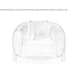 Velvet armchair with armrests Koersel