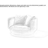 Swivel fabric armchair with armrests Dhuy