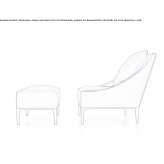 Fabric armchair with footrest Brey