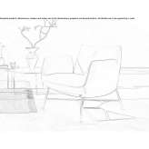 Leather armchair with armrests Berea