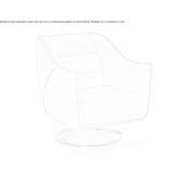 Swivel armchair, upholstered in leather with armrests Bacton