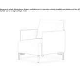 Leather armchair with armrests Ranea