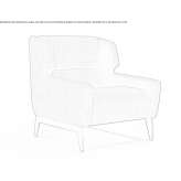 Fabric armchair with removable cover and armrests Lanurile