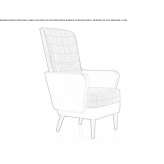 Upholstered armchair with armrests Hova