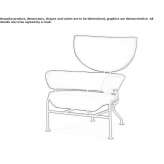 Fabric upholstered armchair with armrests Caetite