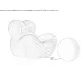 Fabric armchair with footrest Friesack