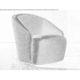 Fabric swivel armchair Lalapasa