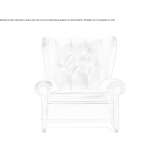 Quilted leather armchair with armrests Eferding