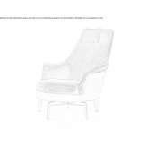 Swivel fabric armchair with high backrest Borowa