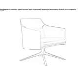 Swivel armchair in tanned leather with armrests Robeasca