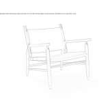 Tanned leather armchair with armrests Aspatria