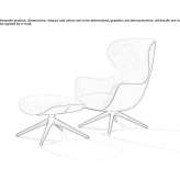 Swivel fabric armchair with a 4-star base and armrests Mankato