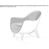 Fabric upholstered armchair with armrests Mankato