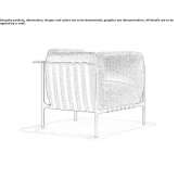 Fabric armchair with armrests Diges