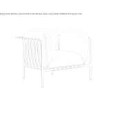 Tanned leather armchair with armrests Diges