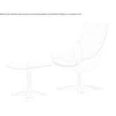 Swivel armchair in tanned leather, with 4-star base and armrests Lorica