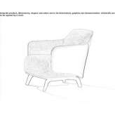 Fabric armchair with armrests Ucum
