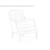 Leather armchair with armrests Adel