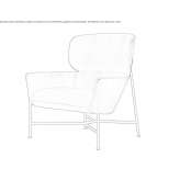 Leather armchair with armrests Atyra