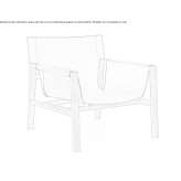 Tanned leather armchair with armrests Rosas
