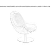 Cedar wood and leather swivel armchair with armrests Bude