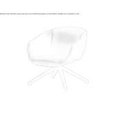 Leather swivel armchair with armrests Perisani