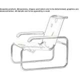 A sled-based cowhide armchair with armrests Schermen