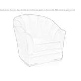 Fabric armchair with armrests Posada