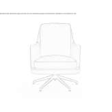 Swivel fabric armchair with armrests Adel