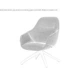Swivel fabric armchair with high backrest Perisani