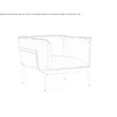 Fabric upholstered armchair with armrests Taylors