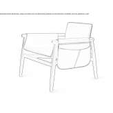 Leather upholstered armchair with armrests Nules