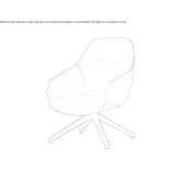 Swivel leather armchair with high backrest Perisani