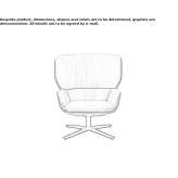 Swivel armchair with high backrest and 4-star base Issiglio