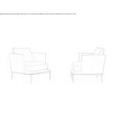 Leather armchair with armrests Cornier