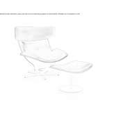 Swivel armchair with a five-star base and headrest Girvan