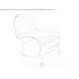 Armchair upholstered in tanned leather on wheels Toritto