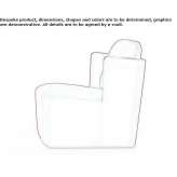 Fabric upholstered armchair with armrests Gluszyca