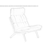 Leather armchair with headrest Morbach