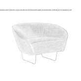 Fabric armchair with armrests Pastena