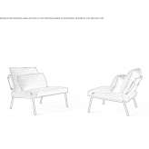 Fabric and leather armchair Allaire