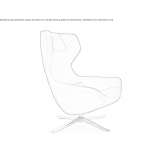 Swivel fabric armchair with high backrest and 4-star base Ledenice