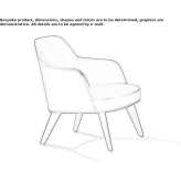 Leather armchair with armrests Huitan