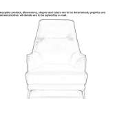 Leather armchair with high backrest and armrests Albury