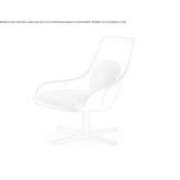 Swivel armchair in tanned leather with a 4-star base Olivos