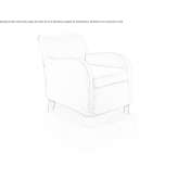 Fabric armchair with removable cover and armrests Denno