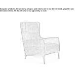 Fabric armchair with armrests Manching