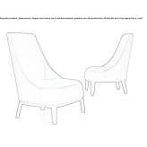 Fabric upholstered armchair with high backrest Mactun